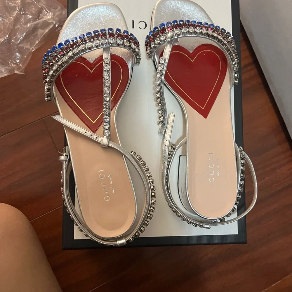 Gucci funky rhinestone shoes wore once - Picture 3 of 5